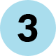 A blue circle with the number three in it.