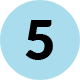 A blue circle with the number five in it.