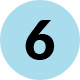 A blue circle with the number six in it.