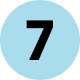 A blue circle with the number seven in it.